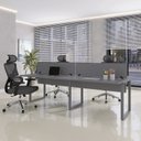 Ver imagem 1 de Escrivaninha Plataforma 4 Lugares Aço 200x120cm Corporativa Light Cinza/Grafito