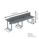 Ver imagem 3 de Escrivaninha Plataforma 4 Lugares Aço 200x120cm Corporativa Light Cinza/Grafito