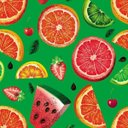 Ver imagem 2 de Papel De Parede Frutas Melancia Limão Morango Laranja Cereja