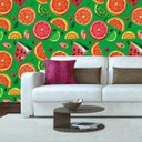 Ver imagem 5 de Papel De Parede Frutas Melancia Limão Morango Laranja Cereja