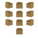 Ver imagem 2 de Kit 10 Cadeiras Poltronas Decorativas Sala de Espera Clinica Tecido Cor:capuccino