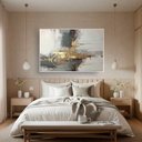 Ver imagem 1 de Quadro Decorativo Abstrato Cinza com Dourado