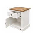 Ver imagem 7 de Conjunto 1 Mesa de Cabeceira Corona Mexicana + Cômoda 4 Gavetas Creme/Carvalho