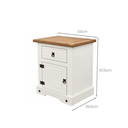 Ver mais imagens de Conjunto 1 Mesa de Cabeceira Corona Mexicana + Cômoda 4 Gavetas Creme/Carvalho