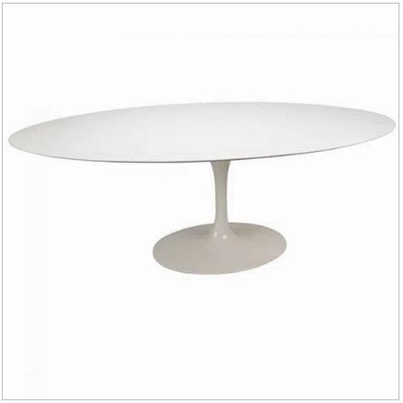 Mesa de Jantar Tulipa Saarinen Oval 235x122cm Laqueada - Branco - 2