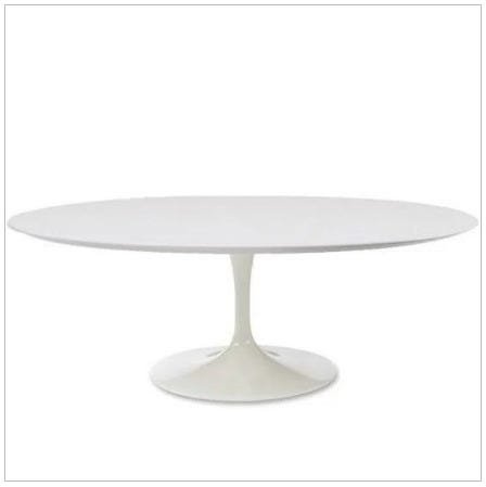 Mesa de Jantar Tulipa Saarinen Oval 235x122cm Laqueada - Branco