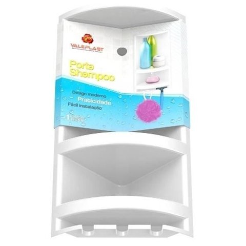 Porta Shampoo Opaco Branco para Banheiro Valeplast