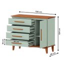 Ver imagem 3 de Cômoda 4 Gavetas e 1 Porta em Madeira Maciça de Pinus com Corrediças Telescópicas