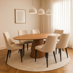 Mesa de Jantar Cone Oval 160x90cm Tampo Madeira Base Madeira - Marrom - 3