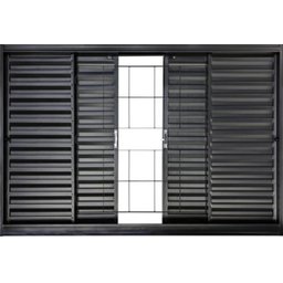 Janela Veneziana 4f 120x100 Req 7cm sem Vidro Grade Quadrada - 1