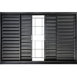 Janela Veneziana 4f 120x100 Req 7cm sem Vidro Grade Quadrada