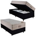 Ver imagem 2 de Cama Baú Solteiro Preto Colchão Molas Ensacadas Airtech Springpocket 88x188 - Ortobom