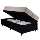 Ver imagem 1 de Cama Baú Solteiro Preto Colchão Molas Ensacadas Airtech Springpocket 88x188 - Ortobom