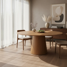 Mesa de Jantar Cone Oval 180x100cm Tampo Madeira Freijó Base Madeira - Marrom - 3