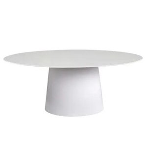 Mesa de Jantar Cone Oval 120x80cm Laqueada - Branco