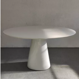 Mesa de Jantar Cone Oval 120x80cm Laqueada - Branco - 2 Mesa de Jantar Cone Oval 120x80cm Laqueada - Branco - 2