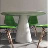 Mesa de Jantar Cone Oval 120x80cm Laqueada - Branco - 3
