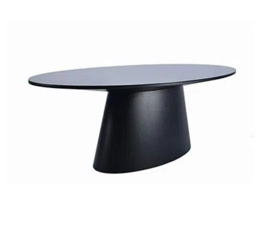 Mesa de Jantar Cone Oval 120x80cm Laqueada - Preto