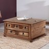Mesa Centro Madeira Baú Organizador 5 Gavetas Rústico Tequila Cera Colonial - 1