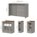 Ver imagem 3 de Bancada e Balcao Gourmet 146cm Ce818 Americana Cinza Nature Henn