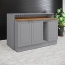 Ver imagem 2 de Bancada e Balcao Gourmet 146cm Ce818 Americana Cinza Nature Henn