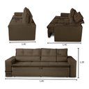 Ver imagem 3 de Sofá Retrátil e Reclinável 2 Lugares com Molas 1,80m Veronica Suede Marrom