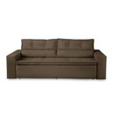 Ver imagem 4 de Sofá Retrátil e Reclinável 2 Lugares com Molas 1,80m Veronica Suede Marrom