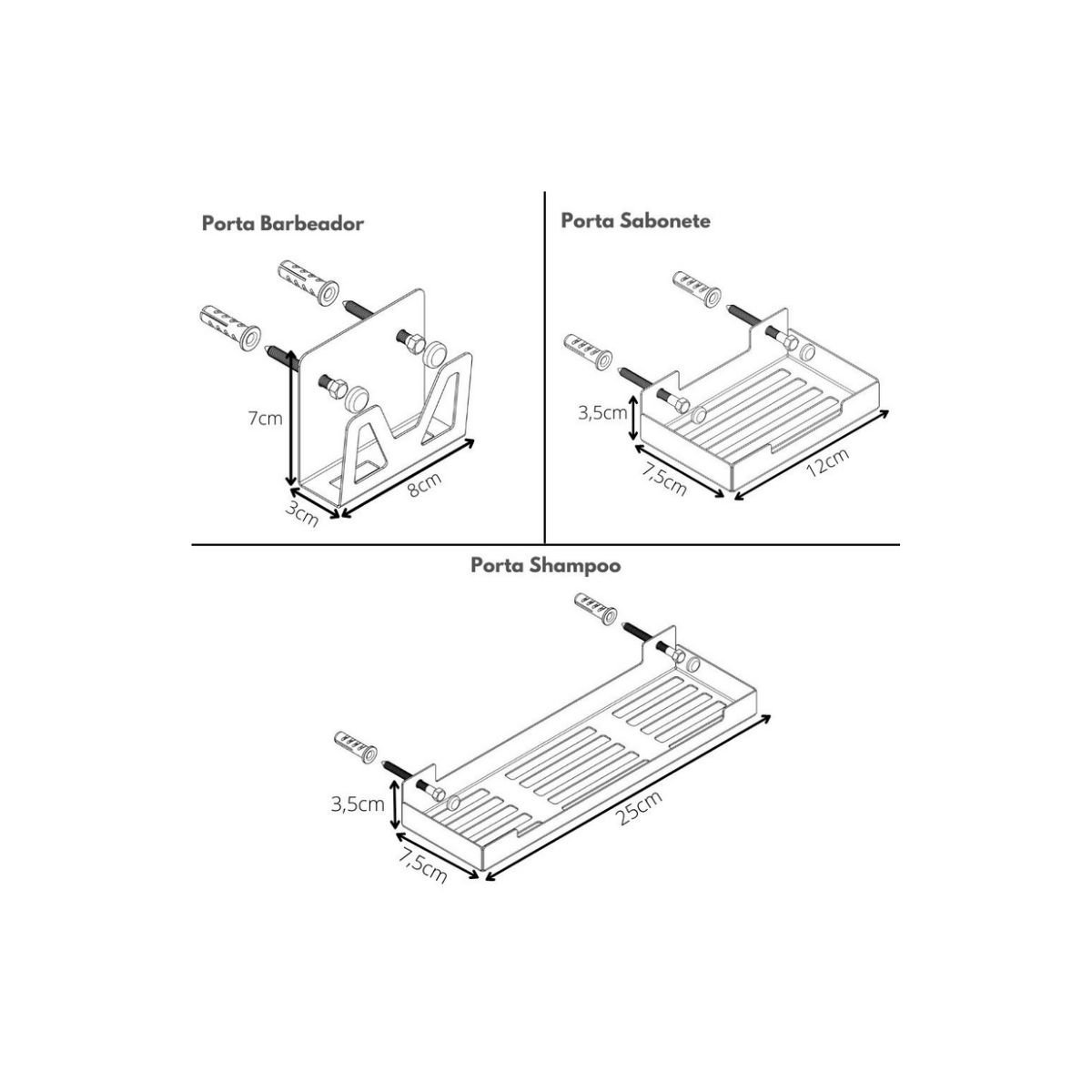 Kit de Acessórios para Banheiro 7 Peças Inox F.elg - 7