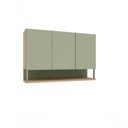 Ver imagem 1 de Armário Aéreo Domus 120cm 3 Portas MDF Bater Verde UV Luciane Móveis