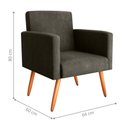 Ver imagem 3 de Poltrona Vicenza Reclinável para Sala Veludo Turkey Marrom 64cm 110kg Matrix