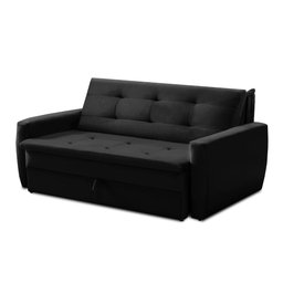 Sofá Cama Jade 1,36m Suede Preto Adonai Estofados - 4