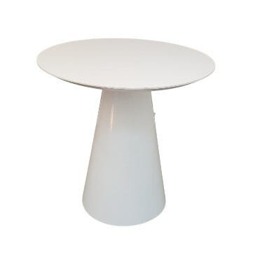 Mesa Lateral Cone Redonda 41cm Laqueada - Branco