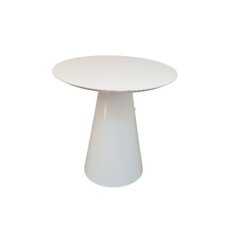 Mesa Lateral Cone Redonda 41cm Laqueada - Branco