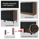 Ver imagem 2 de Kit Com 2 Balcões De Cozinha 4 Portas 3 Gavetas Rustic/Preto