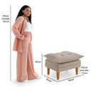 Ver imagem 7 de Poltrona Khali Reclinavel com Puff Apoio P/ Pés em Veludo:bege