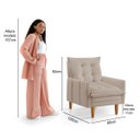 Ver imagem 6 de Poltrona Khali Reclinavel com Puff Apoio P/ Pés em Veludo:bege