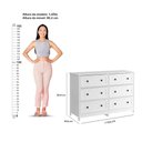 Ver imagem 7 de Cômoda 6 Gav+2 Mesas de Cabeceira Ditália Dm-217 Dm-112 Cor:branco