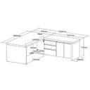 Ver imagem 4 de Mesa Diretor em L com Luz de LED Elegante 4 Gavetas 2 Portas Tamburato Supreme Branco/Carvalho Artan