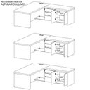 Ver imagem 5 de Mesa Diretor em L com Luz de LED Elegante 4 Gavetas 2 Portas Tamburato Supreme Branco/Carvalho Artan