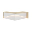 Ver imagem 3 de Mesa Diretor em L com Luz de LED Elegante 4 Gavetas 2 Portas Tamburato Supreme Branco/Carvalho Artan