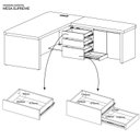 Ver imagem 6 de Mesa Diretor em L com Luz de LED Elegante 4 Gavetas 2 Portas Tamburato Supreme Branco/Carvalho Artan