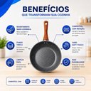 Ver imagem 6 de Frigideira Antiaderente Cerâmica Granito 20cm 1,8L Fundo Triplo para Indução