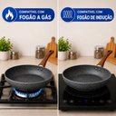 Ver imagem 3 de Frigideira Antiaderente Cerâmica Granito 20cm 1,8L Fundo Triplo para Indução
