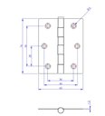 Ver imagem 2 de Kit 2 Dobradiça Zincada Porta / Janela Pino Solto 3 X 2,5"
