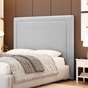 Ver imagem 2 de Cabeceira Cama Box Queen Size Alba 160cm com Frame Bouclé Cinza Claro - Desk Design