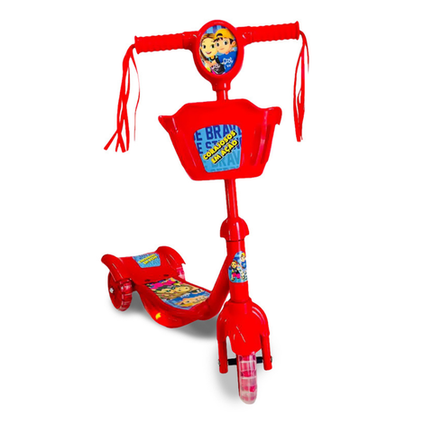 Patinete Infantil Corajosos em ação Musical 3 Rodas