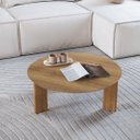 Ver imagem 1 de Mesa de Centro Orgânica 80cm Chanfrada Pé Madeira 28018 Artesano