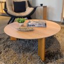 Ver imagem 7 de Mesa de Centro Orgânica 80cm Chanfrada Pé Madeira 28018 Artesano