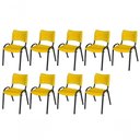 Ver imagem 1 de Cadeira Iso Base Preto Escola, Escritório Amarelo Kit 9 Un