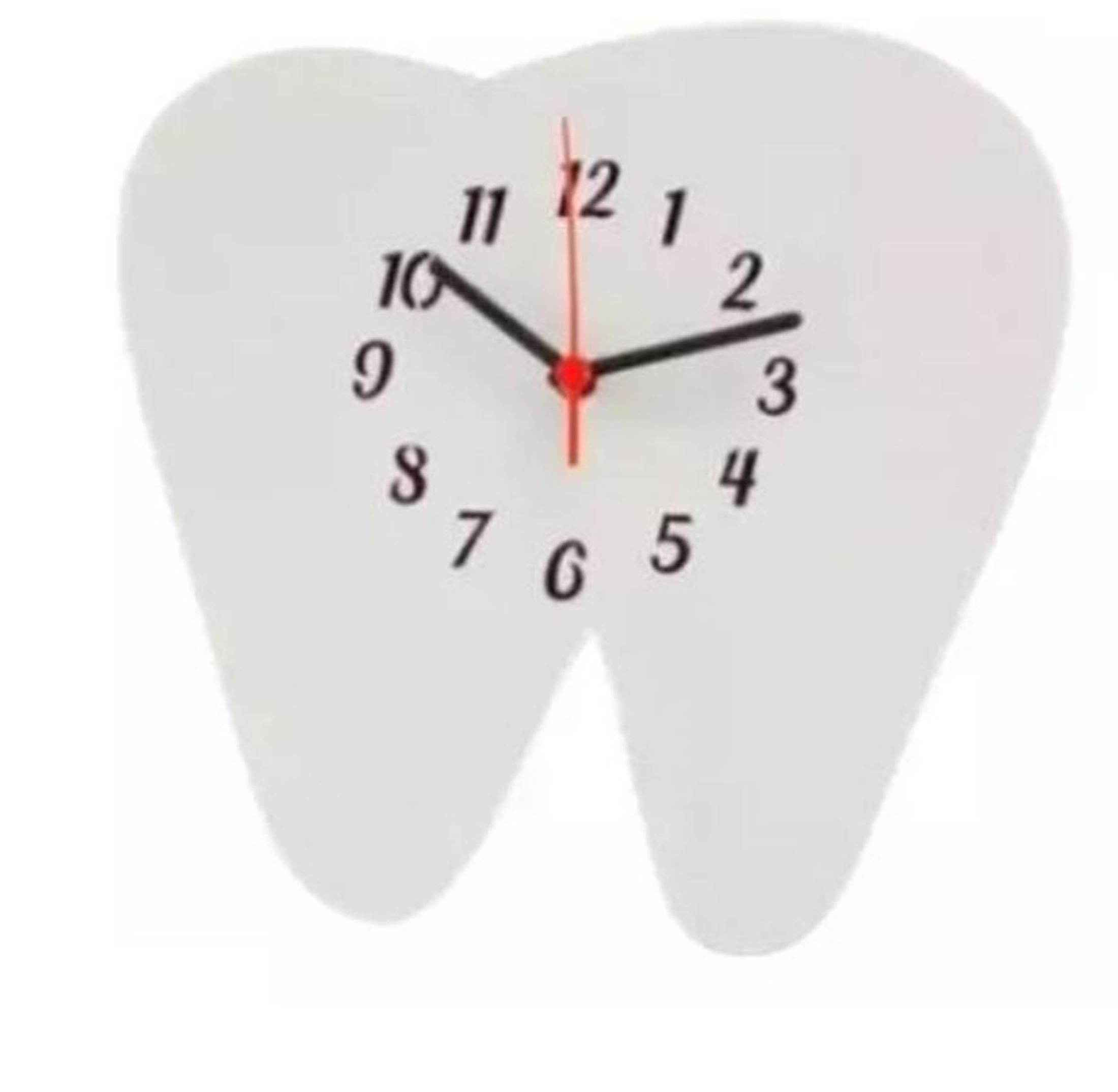 Relógio Acrílico Dente Sala Escritório Consultório Dentista